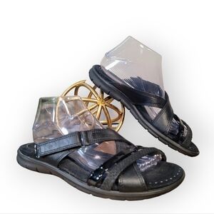 ECCO Babette Sandals Black Strappy comfy flats Size 40